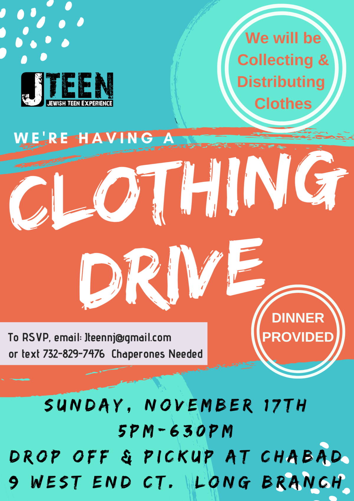 Jteen Clothing Drive – Chabad of the Shore